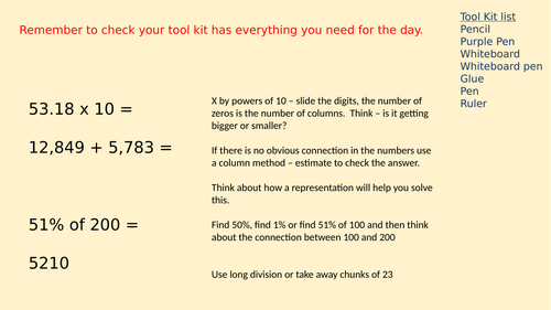 Year 6 Autumn 1 Morning Arithmetic