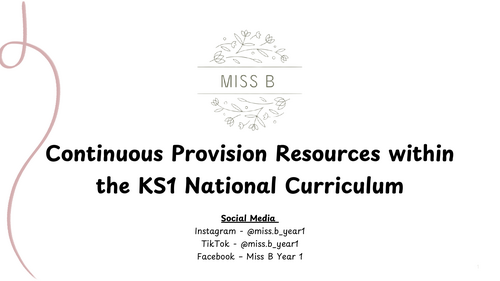 Continuous Provision Resources within the KS1 National Curriculum