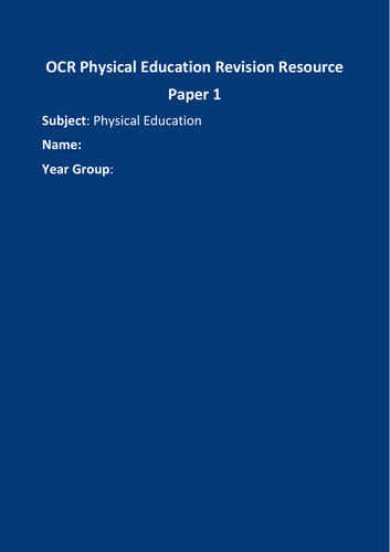 OCR GCSE PE Revision Booklet Paper 1