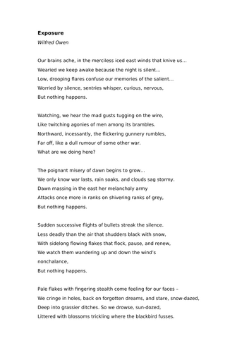 AQA Literature - Power and Conflict - Exposure