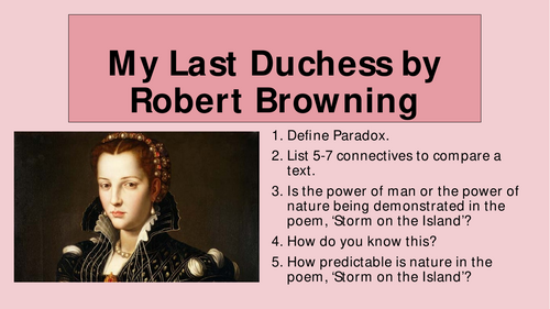 Power and Conflict - My Last Duchess