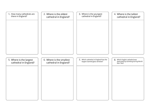 Medieval Religion Research Worksheets