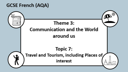 Topic 7- Travel and Tourism, including Places of interest- French GCSE