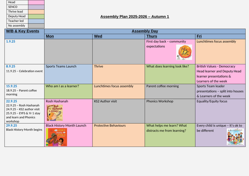 Autumn 1 Assembly plan