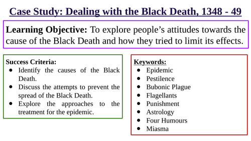 Medicine in Britain, 1250 - Present - Lesson 3: Case Study (The Black Death 1348 - 1349)
