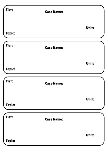 A-Level Law: Law Flash Card Templates
