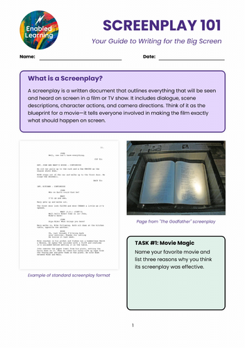 Teenage Scriptwriting Module 1