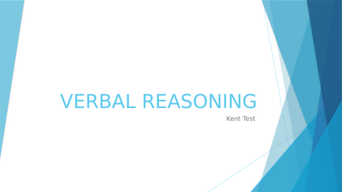 Verbal Reasons questions for Kent test