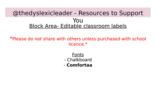 Block Area Labels - Editable