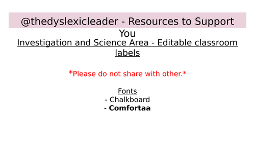 Investigation Area Labels - Editable