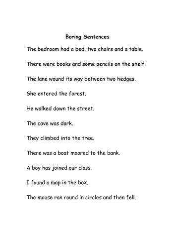 Add adjectives to boring sentences