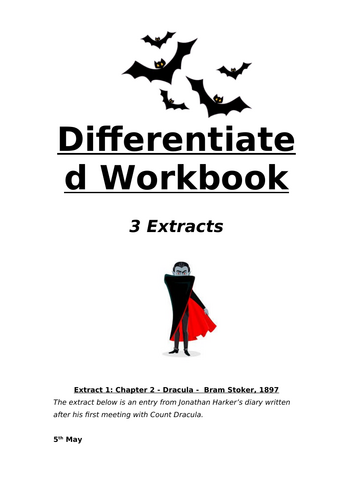 Differentiated Dracula Workbook