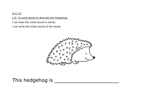Describe and Label a Hedgehog