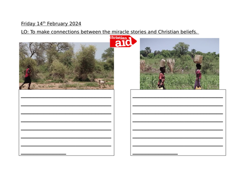 RE writing prayers activity