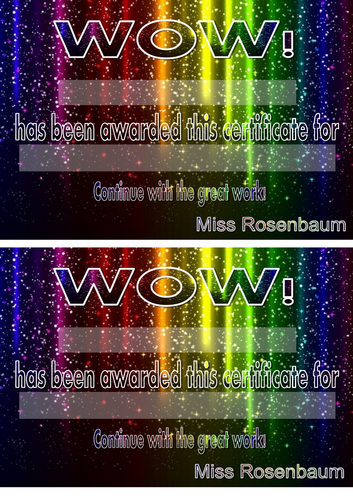 certificate of hard work