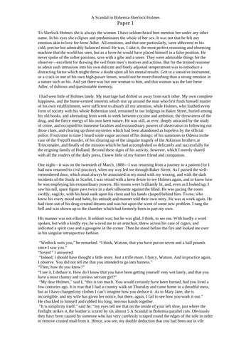 A Scandal in Bohemia – Sherlock Holmes AQA English Language Paper 1 Resource Pack