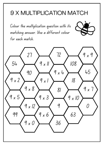 Multiplication Match Game 6, 7, 8 & 9