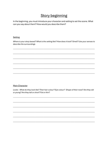 Story elements - beginning, middle and end