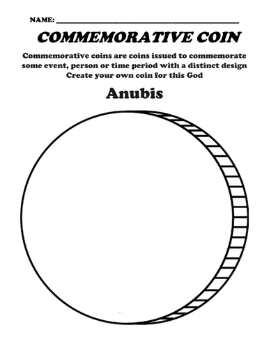 Egyptian Gods "Commemorative Coin" Worksheet Packet (13 Assignments)