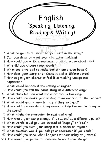 Continuous Provision Subject Area Open Ended Questions