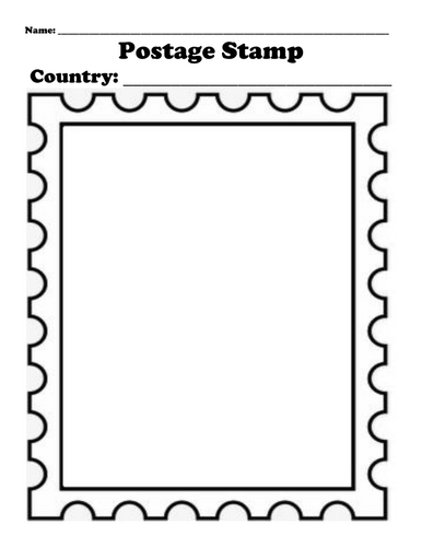 Universal Country Worksheet "Postage Stamp"