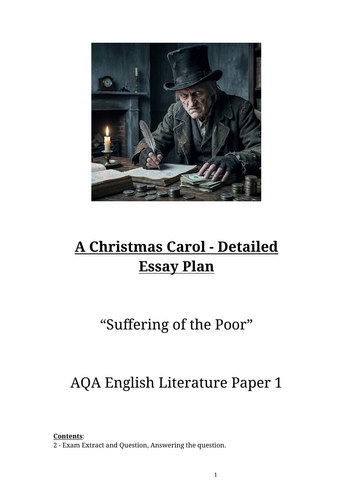 A Christmas Carol - Detailed Essay Plan "Suffering of the Poor"
