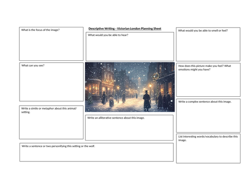 Creative Writing - Description Planning Sheet - Victorian London