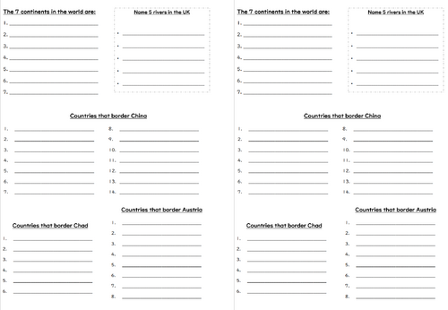 Geography year 7 intro lessons (x2)