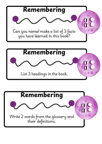 Non-fiction Blooms Questions