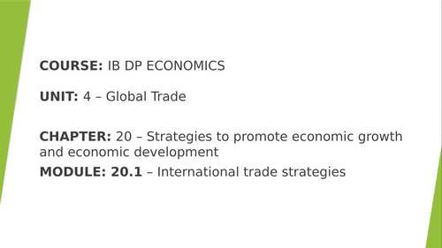IBDP Economics 20.1 International trade strategies