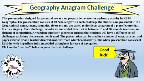 The Geography Anagram Challenge