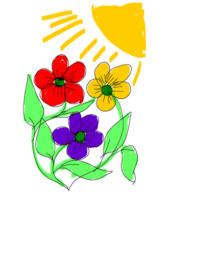 A bunch with flowers