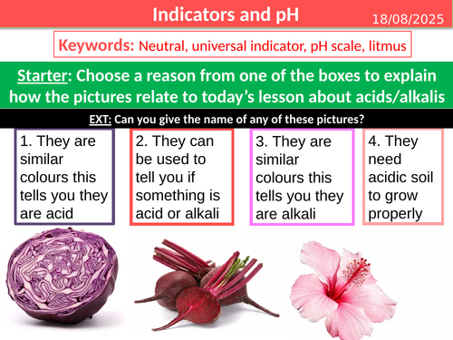 KS3 Year 7 Chemistry - Acids and Alkalis - Indicators and pH