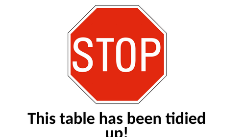 EYFS Stop table sign