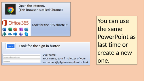 Learning to use PowerPoint through Office 365 - 2 lessons
