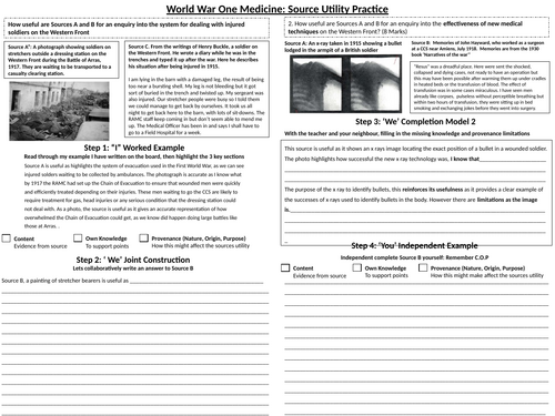 WW1 Medicine - Exam Practice, Source & Follow Up.