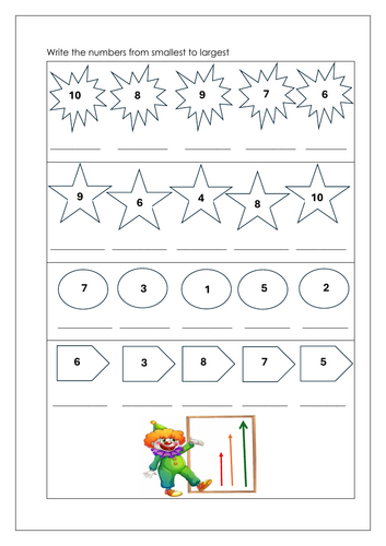 Write the numbers from smallest to largest