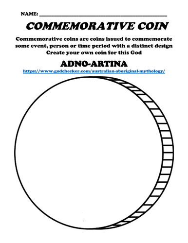 Aboriginal Gods Worksheet Packet "Commemorative Coin" (10 Assignments)