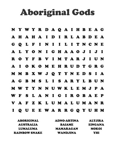 Aboriginal Gads Worksheet Packet "Mythological Painting" (10 Assignments)