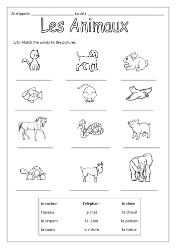 FRENCH - LES ANIMAUX  - ANIMALS