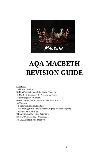 AQA Macbeth Revision Guide