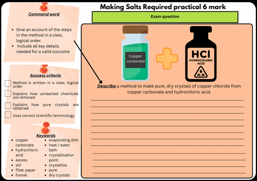 FREE Making Salts Required Practical 6mark | AQA GCSE Chemistry Paper 1