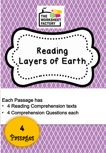 Layers of Earth Reading Comprehension Passages for Grades 3 to 6