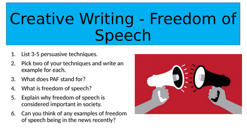 Creative Writing - Freedom Of Speech Article