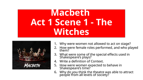 Macbeth - Act 1 Scene 1 The Witches