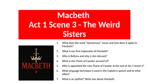 Macbeth - Act 1 Scene 3 The Weird Sisters