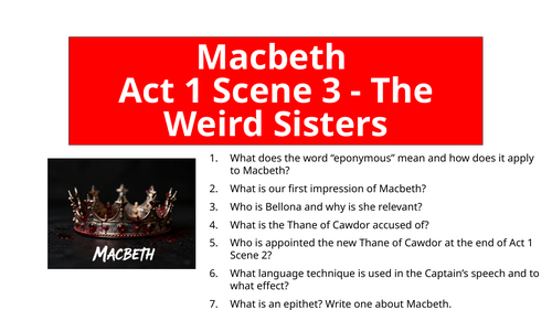 Macbeth - Act 1 Scene 3 The Weird Sisters