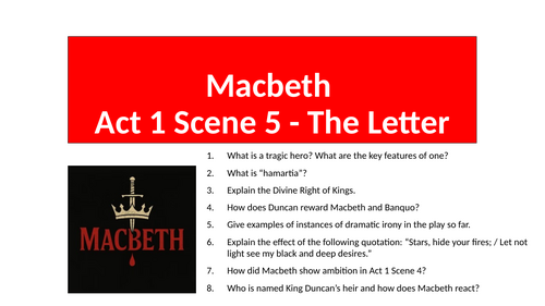 Macbeth - Act 1 Scene 5 Lady Macbeth
