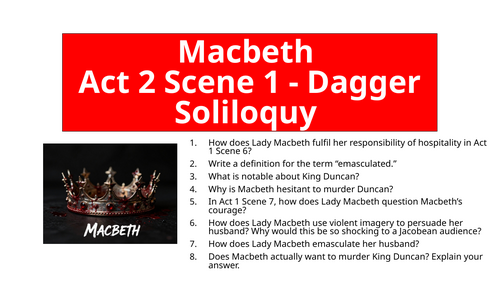 Macbeth - Act 2 Scene 1 Dagger Soliloquy