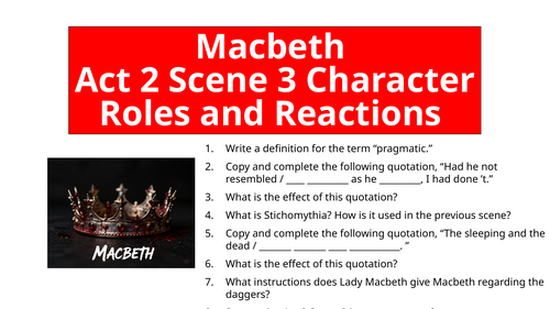 Macbeth - Act 2 Scene 3 Character Roles and Reactions